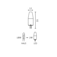 Daylight Italia Lampadina LED G4 12V 24V 2W 3000K Luce Calda