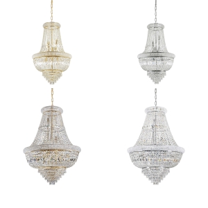 copy of Ideal Lux Pasha chrome suspension lamp with crystals