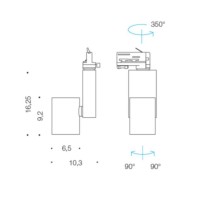 PAN Ska LED 12W Proiettore da Binario Nero 220V Eurostandard