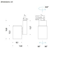 PAN Ska LED 25W Proiettore da Binario Nero 220V Eurostandard