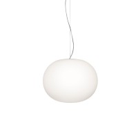 Flos Glo-Ball Suspension 2 lamp in white glass by Jasper