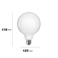 Daylight Italia LED Milk Bulb Globe 125 E27 11W 1521lm Frosted Daylight Italia LED Milk Bulb Globe 125 E27 11W 1521lm Frosted