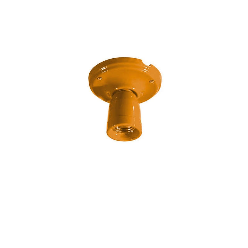Lampada in ceramica Arancione con portalampada E27