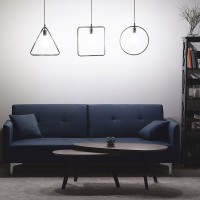 Round black pendant lamp in metal with lamp holder for E27 bulb