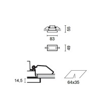 IGuzzini Laser Blade InOut Recessed Downlight LED 4W Frame Or