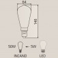 LED Curved Vintage Lamp ST64 E27 5W 2200K 150lm Fume Smoky