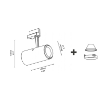 Exenia M3 proiettore led 26W cri95 da binario bianco