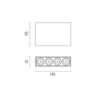 Flos Light Shadow Surface Soffitto 4 LED 10W 23° Dimmerabile