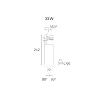 PAN Slim LED 33W track-mounted floodlights Black 220V