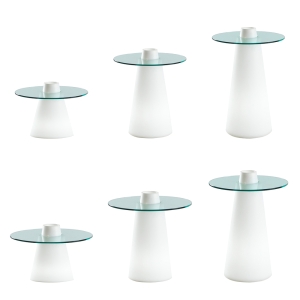 Slide Peak luminous side table with round top