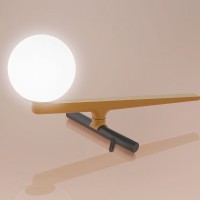 Artemide Yanzi Tavolo LED Lampada da Tavolo Ottone Vetro Neri&Hu
