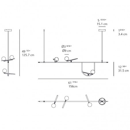 Artemide Yanzi Suspension 1 Led 26w 3000k Suspension Pendant Lamp Brass Glass Neri Hu Diffusione Luce Srl