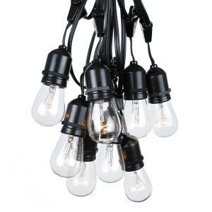 Black String Light 10 Lamp holder with descent cable E27 12.5