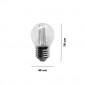 Daylight Lampadina Filament Sfera LED E27 4W 440lm 3000K Clear