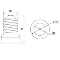 Lampholder Adapter Converter E14 to E12 bulb lamp