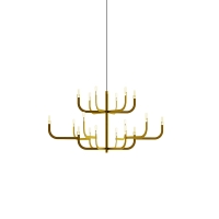 Luceplan J-US led chandelier Satin Gold 1 H54