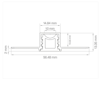 Lampo Folding curved Profile Kit Aluminum Cut Of Light 2M