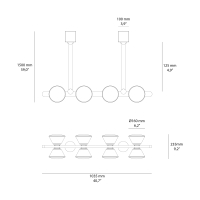 Vivida Madame Double suspension lamp