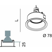 Lucifero's CI50F Recessed Spot Round LED 1x50W GU10 Grey