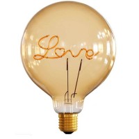 LED Curved Vintage Lamp Globe D.125 LOVE DOWN E27 5W 2000K