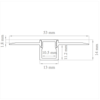 Lampo Aluminum Profile Kit Cut Of Light 2 Meters for False