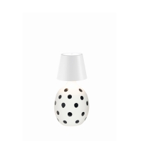 Zafferano Poldina Lido white battery led pois ceramic