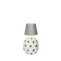 Zafferano Poldina Lido sage green battery led pois ceramic