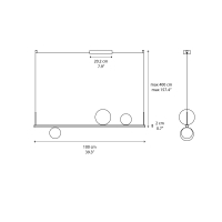 Lodes Random Stick Short suspension lamp