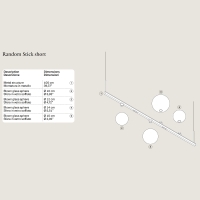 Lodes Random Stick Short suspension lamp