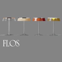 Flos Bon Jour LED Lampada da Tavolo Top Bianco Corona in Tessuto