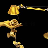 Artemide Tolomeo Micro Gold LED Lampada da Tavolo