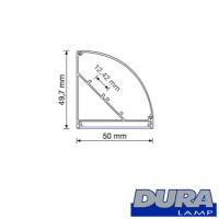 Duralamp Aluminum Profile Biemission Dome Screen 45° 122 cm for