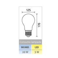 LED Curved Diamante E27 3W multicolore Dimmable