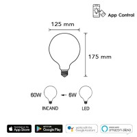 Daylight Lampadina Smart Wifi LED Globo E27 6W 2700K 700 lm