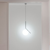 Flos IC S1 Suspension Lamp Blown Glass Chrome by Michael