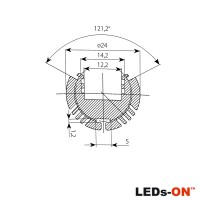 LED's ON Alu Round Profilo Alluminio per LED - 1 Metro - AL-RO