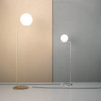 Flos IC F1 Floor Lamp Chrome and Blown Glass