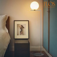 Flos IC F1 Floor Lamp Chrome and Blown Glass