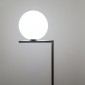 Flos IC F2 Floor Lamp E27 205W in Opal Glass Black By Michael