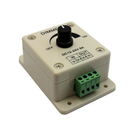 Dimmer LED 12-24V 8A con Potenziometro Rotativo