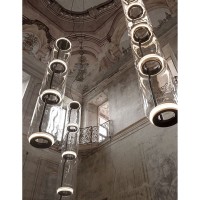 Flos Noctambule Led Suspension Glass high Cylinders by