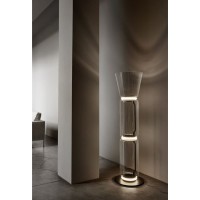 Flos Noctambule Led Floor Lamp Glass High Cylinders and Cone by