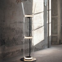 Flos Noctambule Big Led Floor Lamp High in Blow Glass by