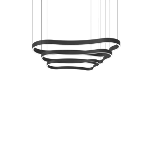 Ideal Lux Waves composition triple suspension lamps black