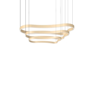 Ideal Lux Waves composition triple suspension lamps gold