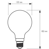 Lampadina LED Vintage E27 G120 4W 300lm 2200K Globo Big