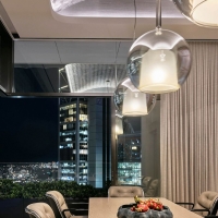 Penta Glo Large glass Suspension Lamp