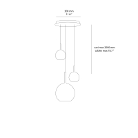 Penta Multiple Composition 3 suspension lamp Glo