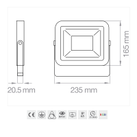 Lampo FLAT 30W LED RGB Adjustable White Floodlight With Remote