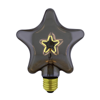 LED Curved Vintage Bulb STAR Shape E27 3W Smoky Gray Glass Dimmable
